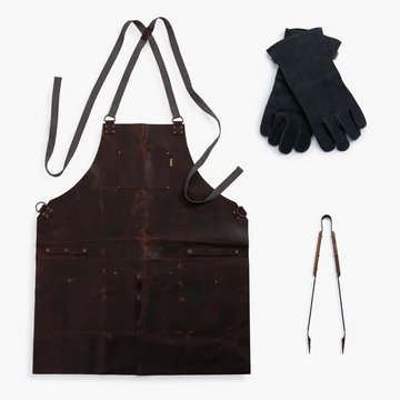 Leather Apron, Gloves, and Tongs Bundle